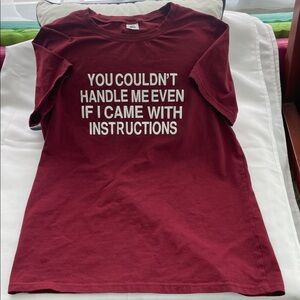 Maroon Graphic Tee with White Text
